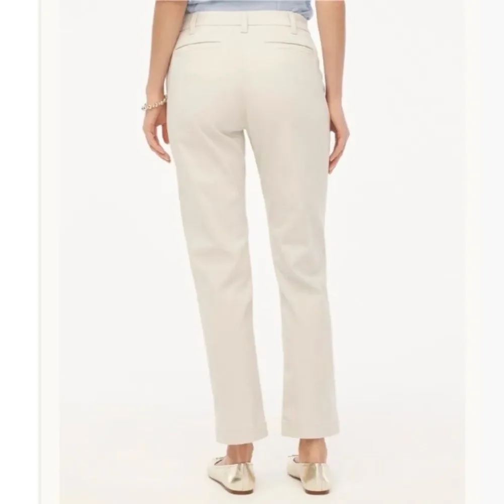 J. Crew Women's High Rise Girlfriend Chino Pant Straight Leg Khaki Stone 10